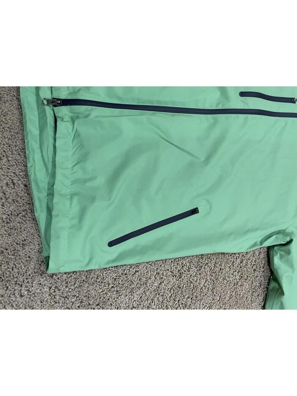 Peter Millar Women's Rain Jacket Coat Full Zip Green L Large 1/2 Sleeve Pockets - Picture 3 of 10